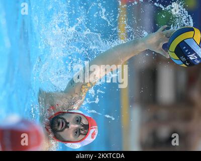 Nikola Radjen lors de la qualification 2 de la Ligue des champions, Goup D water polo match BVK Crvena Zvezda et GS Apollon Smyrnis sur Octorber 9, 2021 à SC Mladost pools à Zagreb, Croatie. Photo: Igor Soban/PIXSELL Banque D'Images