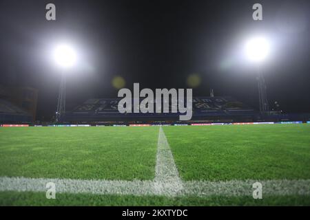 Vue générale à l'intérieur du stade avant le match H de l'UEFA Europa League entre Dinamo Zagreb et Rapid Wien au stade Maksimir sur 4 novembre 2021 à Zagreb, en Croatie. Photo: Luka Stanzl/PIXSELL Banque D'Images