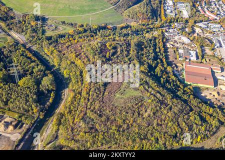 Vue aérienne, Slag Heap 22 Heringstrasse, Brauck, Gladbeck, région de la Ruhr, Rhénanie-du-Nord-Westphalie, Allemagne, décharge minière, DE, Europe, photographie aérienne, Non Banque D'Images