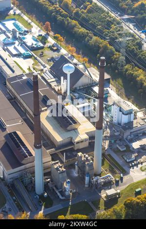 Vue aérienne, Pilkington Deutschland AG, domaine industriel Am Wiesenbusch, Rentfort, Gladbeck, région de la Ruhr, Rhénanie-du-Nord-Westphalie, Allemagne, DE, Europe, Banque D'Images