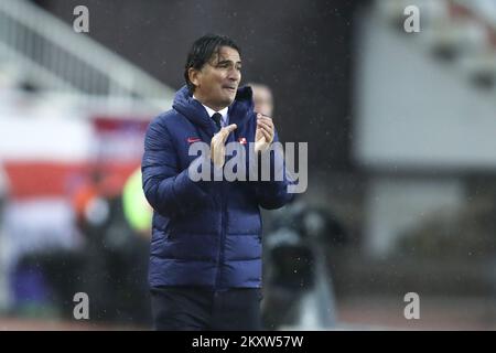 SPLIT, CROATIE - NOVEMBRE 14: L'entraîneur national croate Zlatko Dalic lors du match de qualification de la coupe du monde de la FIFA 2022 entre la Croatie et la Russie au stade Poljud sur 14 novembre 2021 à Split, Croatie. Photo: Sanjin Strukic/PIXSELL Banque D'Images
