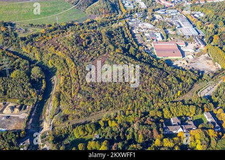 Vue aérienne, Slag Heap 22 Heringstrasse, Brauck, Gladbeck, région de la Ruhr, Rhénanie-du-Nord-Westphalie, Allemagne, décharge minière, DE, Europe, photographie aérienne, Non Banque D'Images