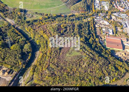 Vue aérienne, Slag Heap 22 Heringstrasse, Brauck, Gladbeck, région de la Ruhr, Rhénanie-du-Nord-Westphalie, Allemagne, décharge minière, DE, Europe, photographie aérienne, Non Banque D'Images