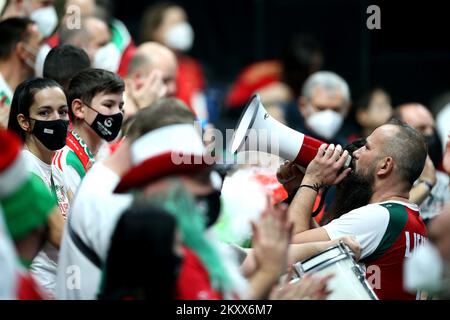 BUDAPEST, HONGRIE - JANVIER 16: Fans lors du match de L'EHF EURO 2022 entre le Portugal et la Hongrie à l'arène multifonctionnelle sur 16 janvier 2022 à Budapest, Hongrie. Photo: Sanjin Strukic/PIXSELL Banque D'Images