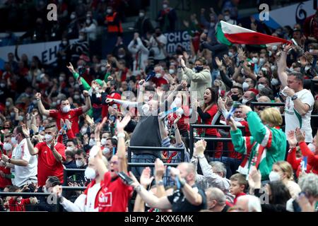 BUDAPEST, HONGRIE - JANVIER 16: Fans lors du match de L'EHF EURO 2022 entre le Portugal et la Hongrie à l'arène multifonctionnelle sur 16 janvier 2022 à Budapest, Hongrie. Photo: Sanjin Strukic/PIXSELL Banque D'Images