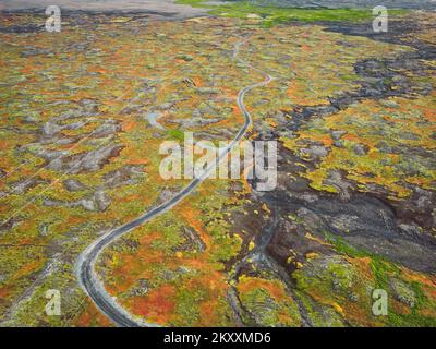 Les terres volcaniques islandaises en automne de l'année Banque D'Images