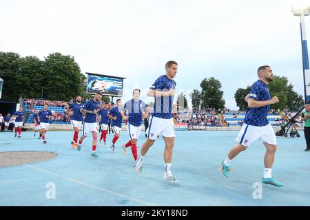 OSIJEK, CROATIE - JUIN 03: Joueurs croates au stade de la Ligue des Nations de l'UEFA Un match du Groupe 1 entre la Croatie et l'Autriche au Stadion Gradski vrt sur 3 juin 2022 à Osijek, Croatie. (Photo: Matija Hablja/Pixsell) Banque D'Images