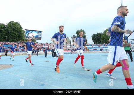 OSIJEK, CROATIE - JUIN 03: Joueurs croates au stade de la Ligue des Nations de l'UEFA Un match du Groupe 1 entre la Croatie et l'Autriche au Stadion Gradski vrt sur 3 juin 2022 à Osijek, Croatie. (Photo: Matija Hablja/Pixsell) Banque D'Images