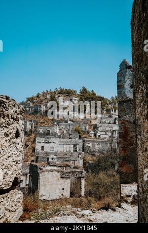 Kayaköy, village de pierre, village fantôme, village grec abandonné en Turquie Banque D'Images