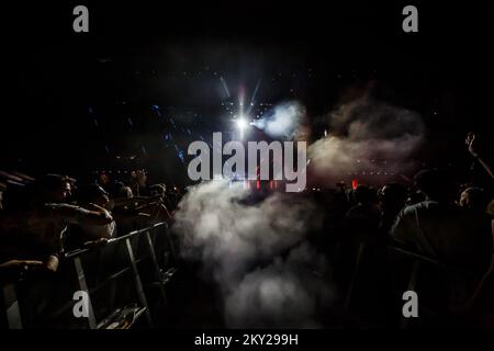 Représentation de DJ Timmy Trumpet lors de la deuxième nuit du Festival Ultra Europe qui s'est tenu à Split, en Croatie, sur 09 juillet 2022. Photo: Zvonimir Barisin/PIXSELL Banque D'Images