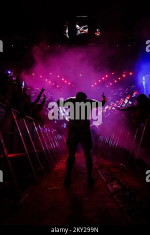 Représentation de DJ Timmy Trumpet lors de la deuxième nuit du Festival Ultra Europe qui s'est tenu à Split, en Croatie, sur 09 juillet 2022. Photo: Zvonimir Barisin/PIXSELL Banque D'Images