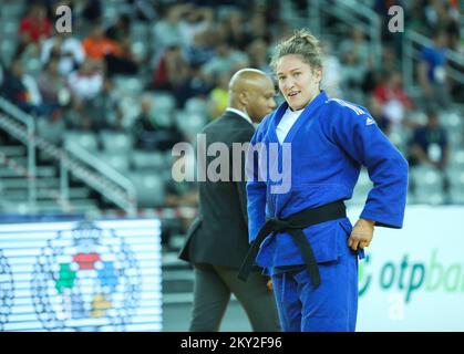 Natalie Powell, de Grande-Bretagne, a remporté l'or dans la catégorie des femmes pesant jusqu'à 78 kg lors du Grand Prix de Zagreb de la tournée mondiale de l'IJF, qui s'est tenu à l'arène de Zagreb, à Zagreb, en Croatie, sur 17 juillet 2022. Photo: Zeljko Hladika/PIXSELL Banque D'Images