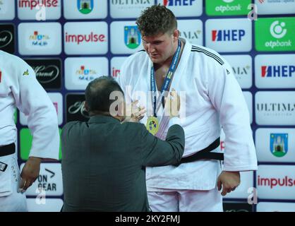 JUR Spijkers, des pays-Bas, a remporté l'or dans la catégorie des hommes de plus de 100 kg lors du Grand Prix mondial de Zagreb de l'IJF, qui s'est tenu à l'Arena de Zagreb, à Zagreb, en Croatie, sur 17 juillet 2022. Photo: Zeljko Hladika/PIXSELL Banque D'Images