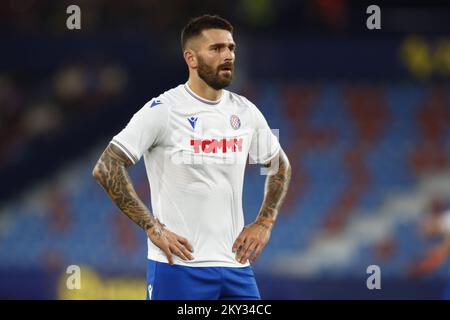 VALENCE, ESPAGNE - AOÛT 18 : Marko Livaja de HNK Hajduk réagit lors du match de la première jambe de la Ligue des conférences de l'UEFA entre Villarreal CF et HNK Hajduk sur 18 août 2022 à Valence, Espagne. Photo: Omar Arnau/PIXSELL Banque D'Images