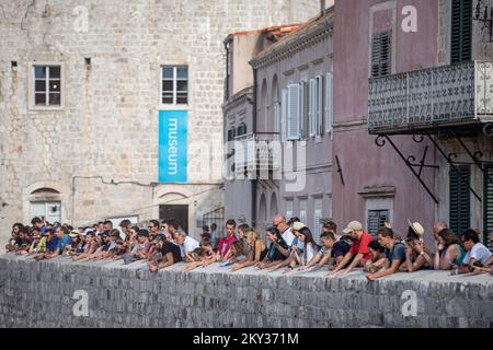 Les supporters sont vus pendant 37th finale de la ligue de water-polo sauvage de Dubrovnik match entre Kokoti et FUN H2O à Dubrovnik, Croatie sur 21 août 2022. Photo: Grgo Jelavic/PIXSELL Banque D'Images