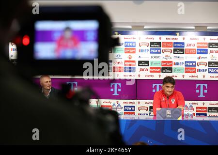 L'entraîneur national croate Zlatko Dalic à la conférence de presse de l'équipe nationale croate de football au stade Maksimir à Zagreb, en Croatie, sur 21 septembre 2022. La Croatie jouera demain un match de la Ligue des Nations de l'UEFA contre le Danemark à Maksimir. Photo: Goran Stanzl/PIXSELL Banque D'Images