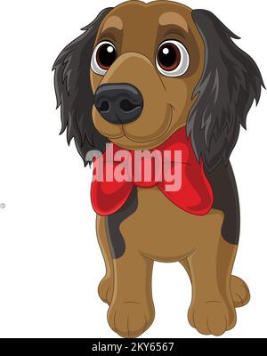 Cavalier King charles avec noeud papillon rouge Illustration de Vecteur