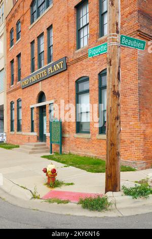 Ford Piquette Plant au 461 Piquette Ave, à l'angle de Beaubien Boulevard, dans le quartier historique industriel de Piquette Avenue à Détroit, Michigan, États-Unis. Banque D'Images