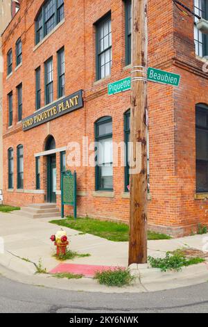 Ford Piquette Plant au 461 Piquette Ave, à l'angle de Beaubien Boulevard, dans le quartier historique industriel de Piquette Avenue à Détroit, Michigan, États-Unis. Banque D'Images