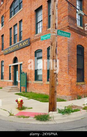 Ford Piquette Plant au 461 Piquette Ave, à l'angle de Beaubien Boulevard, dans le quartier historique industriel de Piquette Avenue à Détroit, Michigan, États-Unis. Banque D'Images