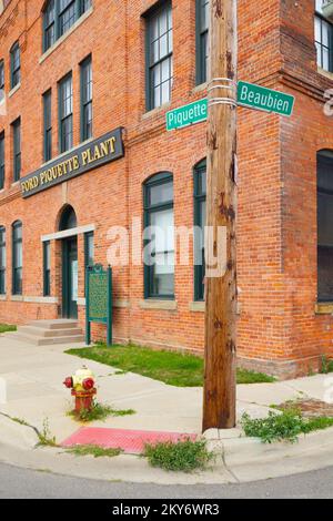 Ford Piquette Plant au 461 Piquette Ave, à l'angle de Beaubien Boulevard, dans le quartier historique industriel de Piquette Avenue à Détroit, Michigan, États-Unis. Banque D'Images