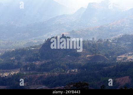 Vue panoramique sur Maubisse, Ainaro, Timor oriental Banque D'Images