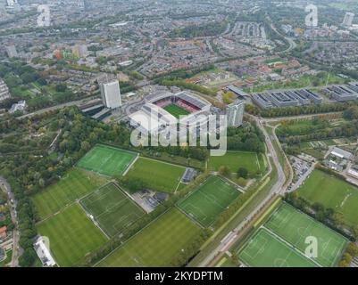 Utrecht, 5th octobre 2022, pays-Bas. Stade de football Stadion Galgenwaard à Utrecht, stade du club de football professionnel FC Utrecht. Antenne Banque D'Images