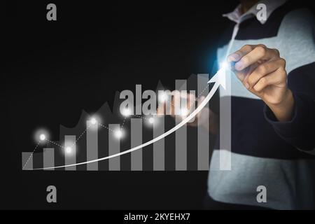 Technologie, finance, affaires et investissement, Trader, Investor Mutual fonds qui investissent dans le marché boursier et les actifs numériques Banque D'Images