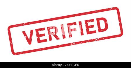 Grafez le tampon en caoutchouc de mot vérifié rouge. Vérification de la mise en place des autocollants d'affichage. Étiquette carrée vintage grunge. Illustration vectorielle isolée sur fond blanc Illustration de Vecteur
