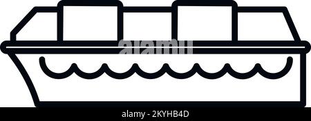 Vecteur de contour de l'icône du bateau de sauvetage sans manches. La vie marine. Rechercher la sécurité Illustration de Vecteur