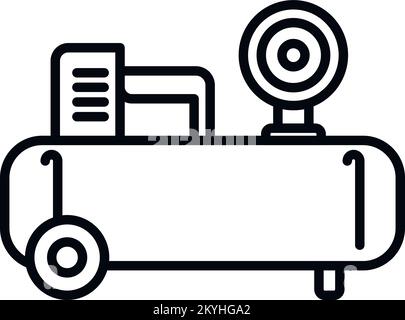 Vecteur de contour de l'icône du compresseur de cylindre. Machine à air. Peinture de réservoir Illustration de Vecteur