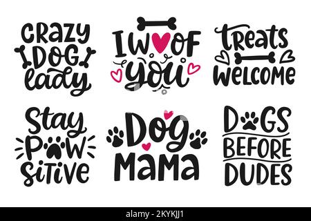 Kit de lettrage Love Dog Illustration de Vecteur