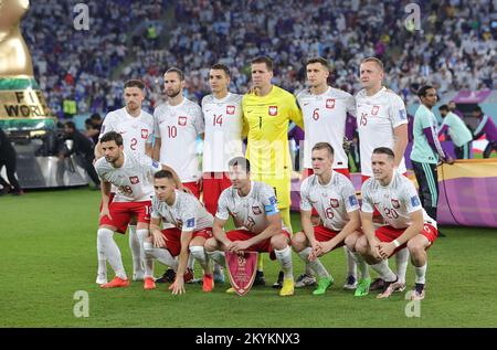 Équipe de Pologne pendant la coupe du monde de la FIFA 2022, match de football du groupe C entre la Pologne et l'Argentine sur 30 novembre 2022 au stade 974 à Doha, Qatar - photo: Sebastian El-saqqa/DPPI/LiveMedia Banque D'Images