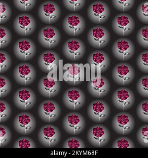 Motif vectoriel sans couture en fleurs roses Illustration de Vecteur