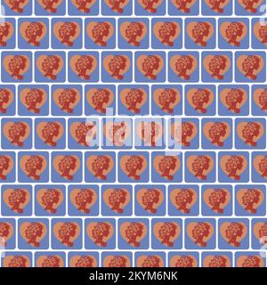 Femme béatiful avec fleurs et forme de coeur - sans couture motif vectoriel Illustration de Vecteur