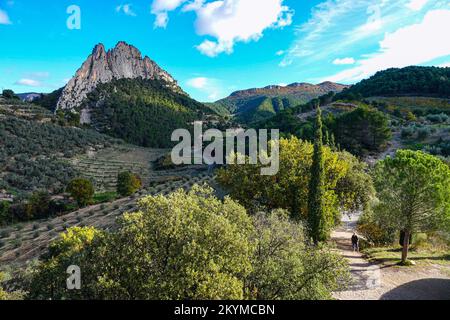 Automne au Rocher St Julien à Buis les Baronnies, Provence, France Banque D'Images