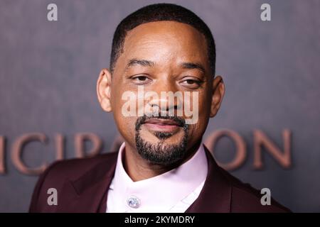 WESTWOOD, LOS ANGELES, CALIFORNIE, États-Unis - NOVEMBRE 30 : l'acteur américain Will Smith arrive à la première de Los Angeles de Apple Original films 'Emancipation' tenue au Regency Village Theatre sur 30 novembre 2022 à Westwood, Los Angeles, Californie, États-Unis. (Photo de Xavier Collin/image Press Agency) Banque D'Images