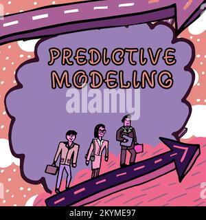 Affiche affichant la modélisation prédictive. Stratégie de maintenance de l'approche commerciale basée sur l'analyse prédictive Banque D'Images