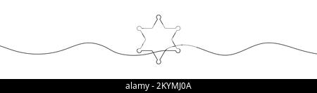 Shérif étoile de en ligne continue style de dessin. Art de la ligne de shérif star. Illustration vectorielle. Arrière-plan abstrait Illustration de Vecteur