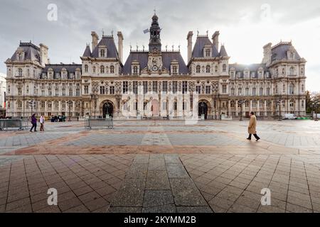 Hôtel de ville de Paris (reconstruit à partir de 1874) siège du Conseil municipal de Paris depuis 1357 - style Renaissance, Paris, France Banque D'Images