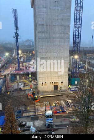 Chantier de construction dans la région de Temple Quay à Bristol, Royaume-Uni Banque D'Images