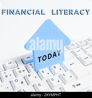 Inspiration montrant Sign Financial Literacy. Concept signifiant comprendre et connaître le fonctionnement de l'argent Banque D'Images