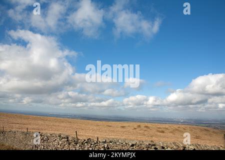 Une vue de près de Sponds Hill près de Bowstonegate au-dessus de Lyme Park Cheshire Angleterre Banque D'Images