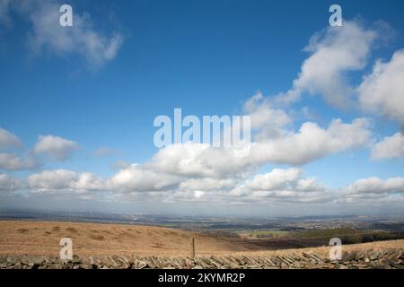 Une vue de près de Sponds Hill près de Bowstonegate au-dessus de Lyme Park Cheshire Angleterre Banque D'Images