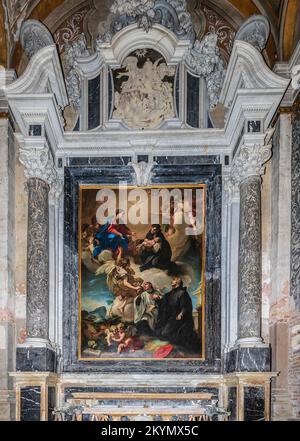 Italie Vénétie Eglise de Venise de I Gesuiti (1715) - la Chapelle des trois Jésuites - Antonio Balestra - 'la Vergine e i santi Stanilao Kostka, Luigi Gonzaga e Francesco Borgia' Banque D'Images