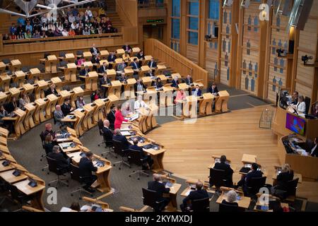 Édimbourg, Écosse, Royaume-Uni. 1st décembre 2022. PHOTO : séance hebdomadaire des questions des premiers ministres au Parlement écossais. Crédit: Colin D Fisher crédit: Colin Fisher/Alay Live News Banque D'Images