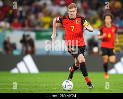 Al Rayyan, Qatar. 01st décembre 2022. Kevin de Bruyne de Belgique lors du match de la coupe du monde de la FIFA, Qatar 2022, Groupe F, entre la Croatie et la Belgique, a joué au stade Ahmad Bin Ali le 1 décembre 2022 à Al Rayyan, Qatar. (Photo de Bagu Blanco/PRESSIN) Credit: SIPA USA/Alay Live News Banque D'Images