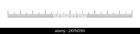 Gabarit de graduation de règle, de ruban ou de thermomètre. Tableau de mesure horizontale. Mesure de la distance, de la hauteur ou de la longueur d'un instrument mathématique, de couture ou météorologique. Illustration graphique vectorielle Illustration de Vecteur