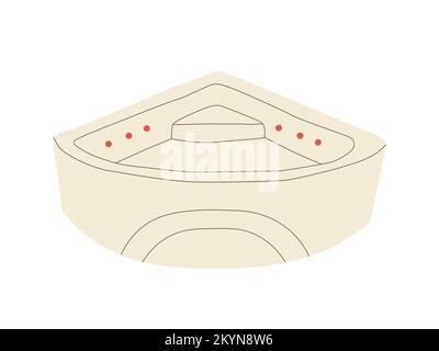 Jacuzzi. Bain pour le lavage. Illustrations vectorielles isolées sur fond blanc. Illustration de Vecteur