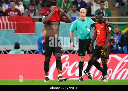 Al Rayyan, Qatar. 01st décembre 2022. Romelu Lukaku de Belgique lors du match de la coupe du monde de la FIFA, Qatar 2022, Groupe F, entre la Croatie et la Belgique, a joué au stade Ahmad Bin Ali le 1 décembre 2022 à Al Rayyan, Qatar. (Photo de Bagu Blanco/PRESSIN) Credit: SIPA USA/Alay Live News Banque D'Images